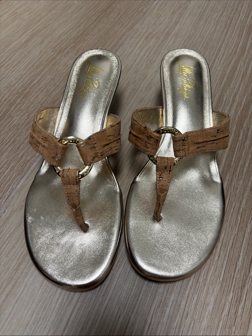 Lilly Pulitzer Summer Gold Wedges